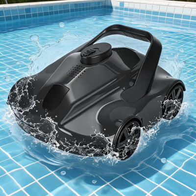 Wireless Robotic Pool Cleaner for Above Ground, 130 Min Runtime, 150 CFT/h Filtration, Self-Parking Suction Vacuum for Up to 860 Sq Ft, Black