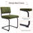 Aveon 19.6" H Mid-Century Modern Channel Velvet Cantilever Dining Chairs-131574341-132279774