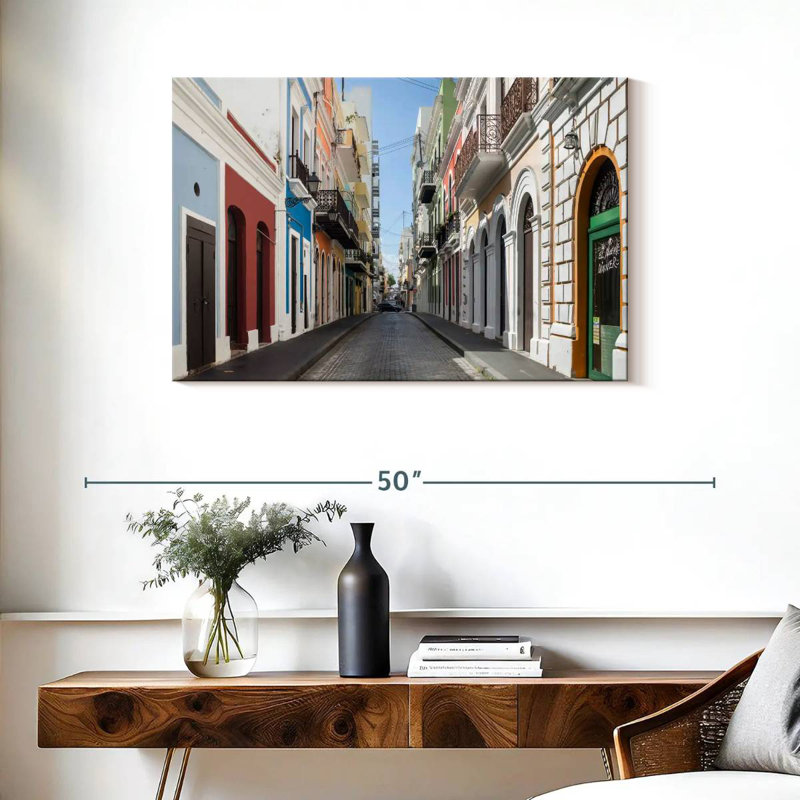 Scène de rue Ravi San Juan, H 24 po x l 36 po