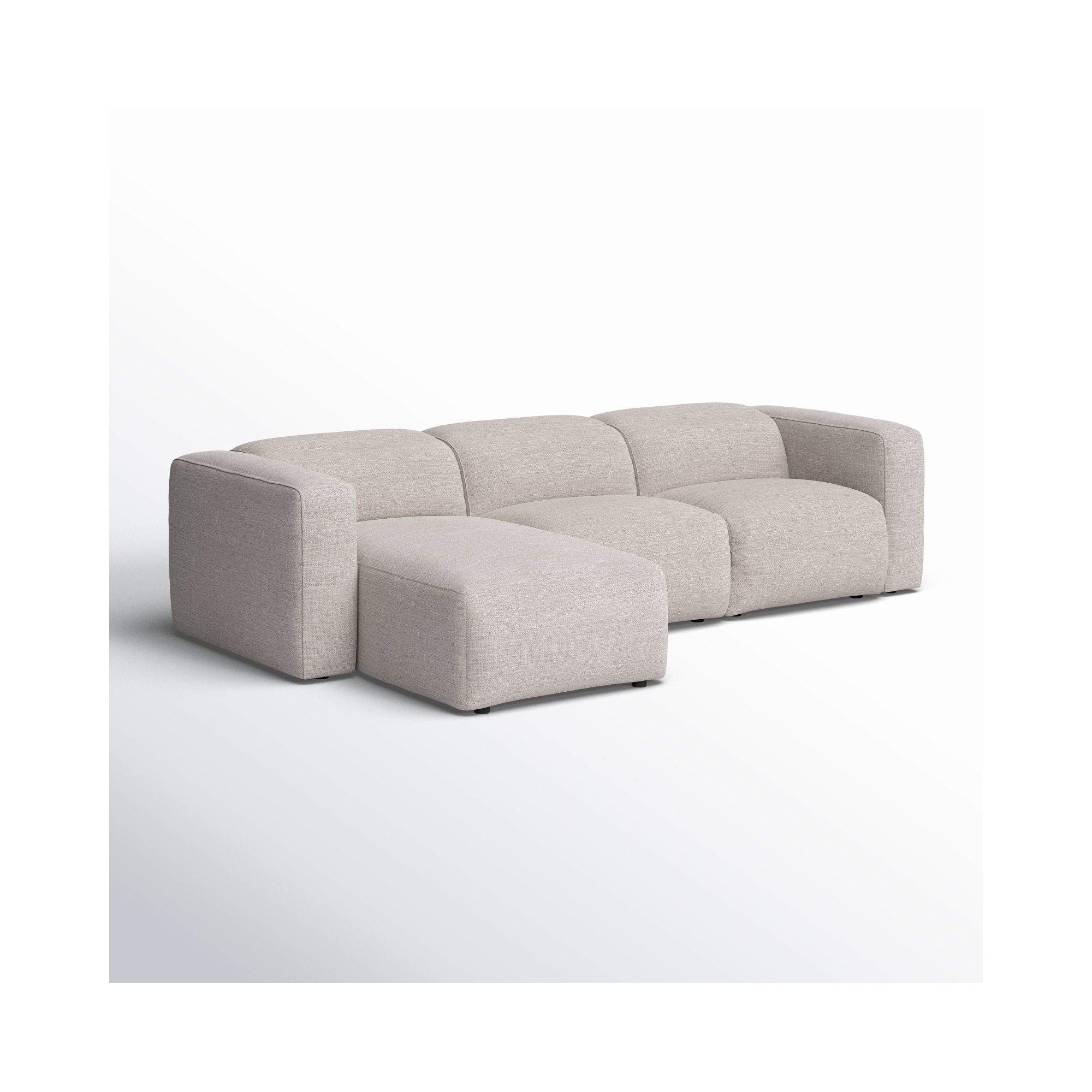 Amed 3 - Piece Upholstered Power Reclining Sectional, Gray Polyester Blend, Left Hand Facing