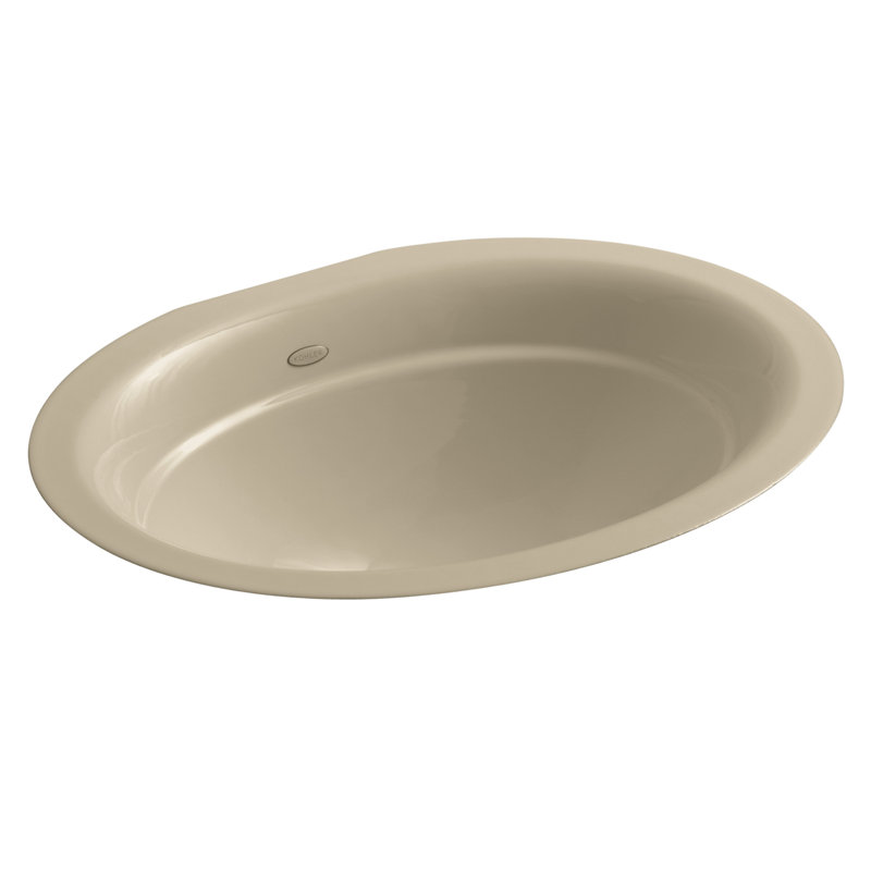 Serif Metal Oval Undermount Bathroom Sink, Mexican Sand