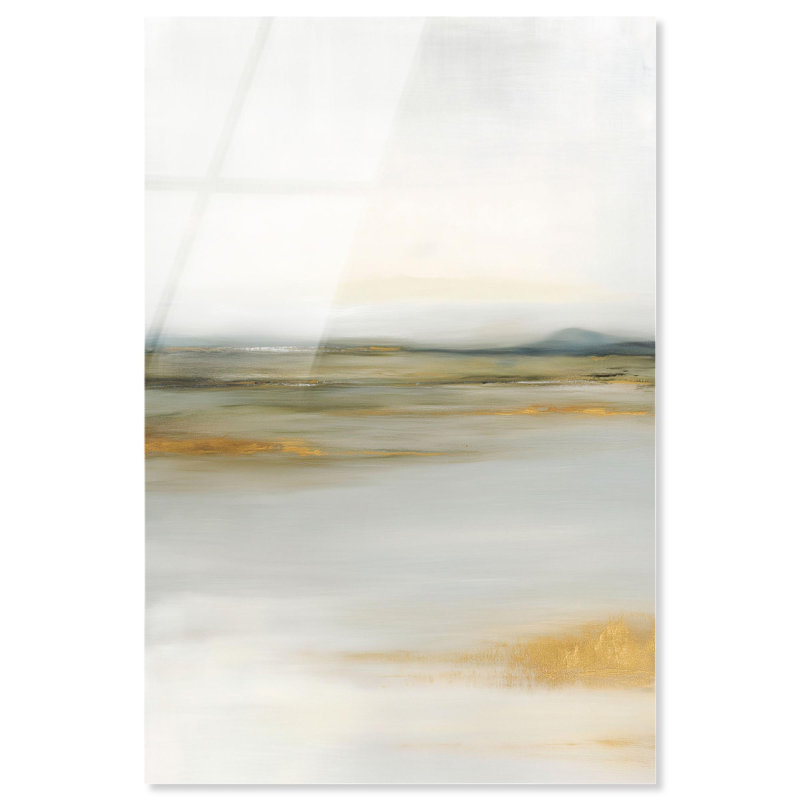 Acrylique vert «Misty Expanse I» par Art Remedy, prêt à être accroché, H 30 po x l 20 po