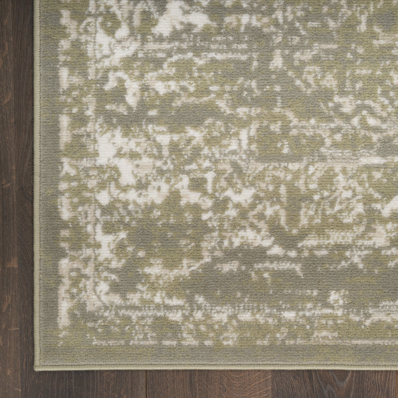 Burnie Oriental Olive Area Rug, Runner 2'3" x 7'3"