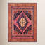Tapis oriental bleu foncé / rose lavable à la machine Westlake-1984744950