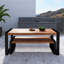 Table de salle à manger d'extérieur 3 pièces avec 2 bancs
