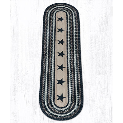  Chemin de table en jute noir avec étoiles