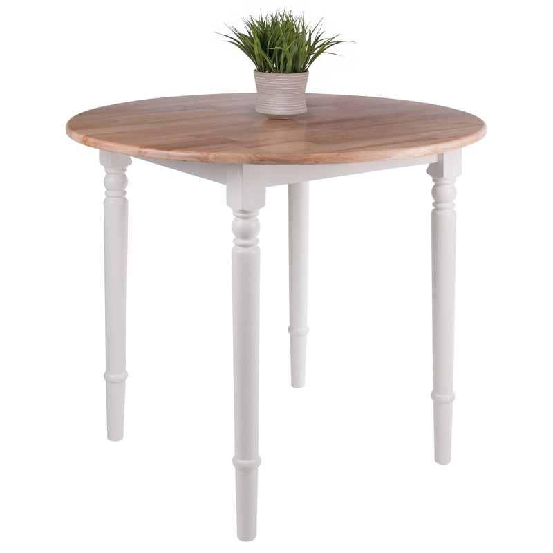 Table de salle à manger Donaven, Blanc / Naturel