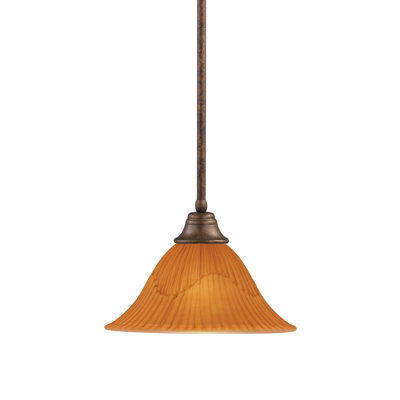 Luminaire suspendu avec tige en verre