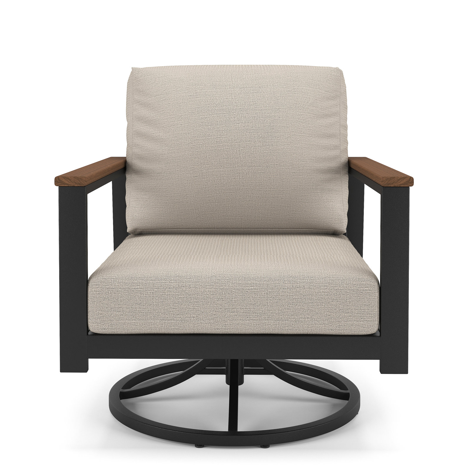 Townsend Outdoor Rocking Metal Chair with Cushions, Cast Silver Sunbrella®, Brown, Yes