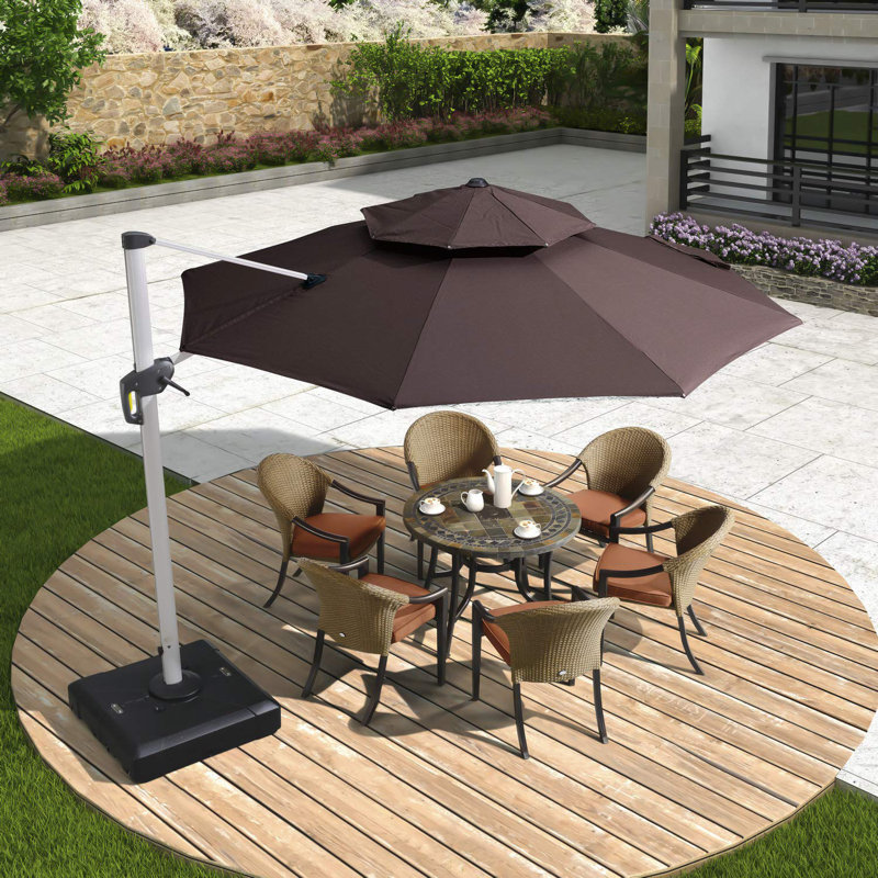 Johnathon 335cm Cantilever Parasol, Coffee