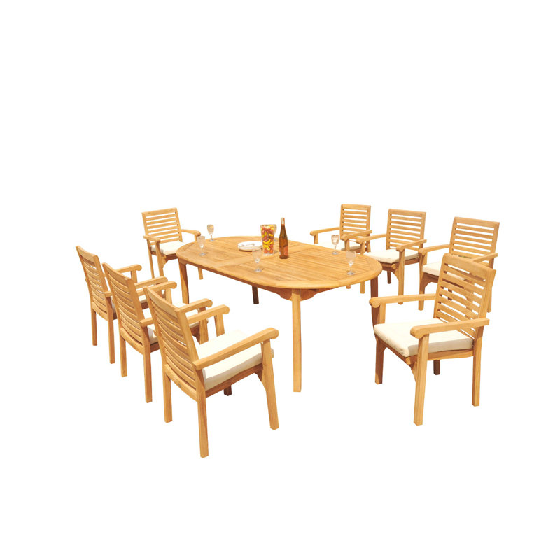 Ensemble repas pour 8 personnes Douberly, 125 po x 43 po x 31,5 po