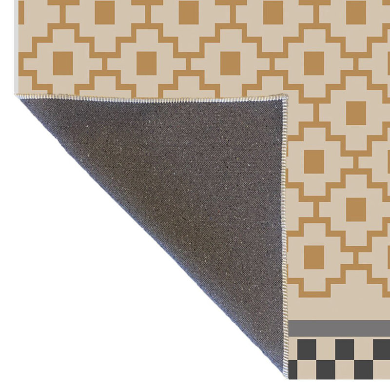 Tapis décoratif à motif géométrique beige, Rectangle 3 pi 11,24 po x 5 pi 10,87 po