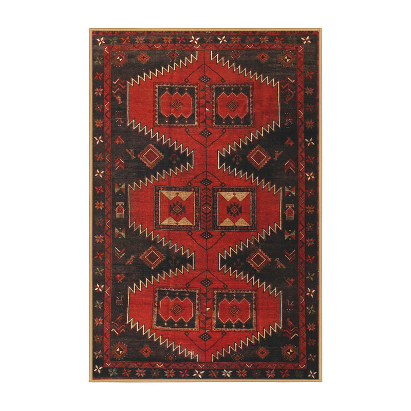 Tapis rouge à motif sud-ouest, Rectangle 7 pi x 9 pi