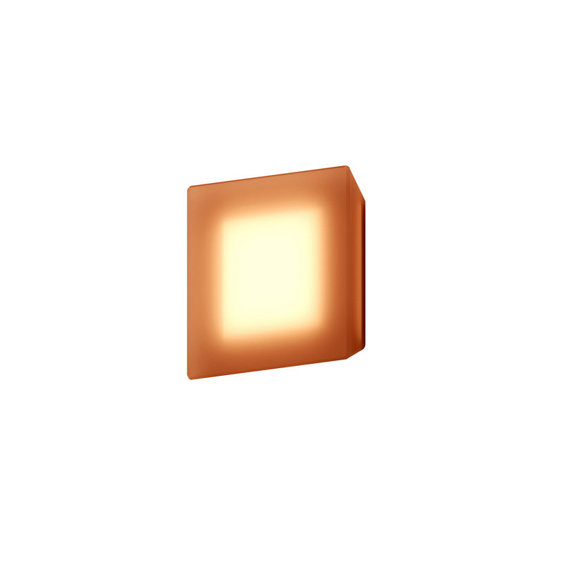 Mist Aluminum LED Flush Mounted Sconce, Amber, Square