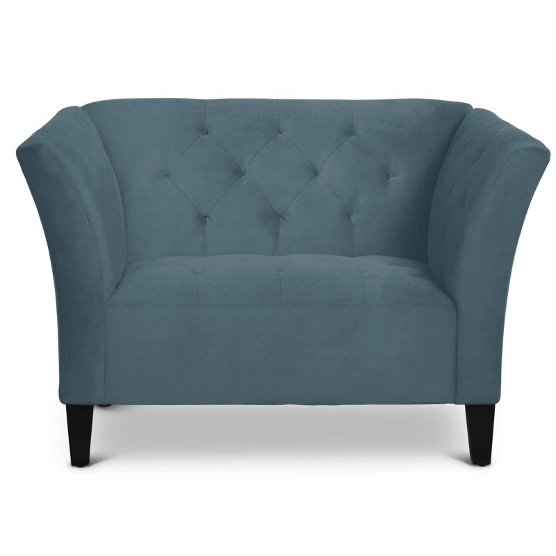 Carruth Upholstered Armchair, Bella Peacock Performance Velvet