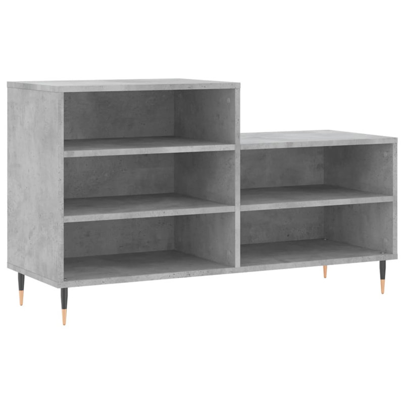 10 Pair Shoe Storage Cabinet, Concrete Grey