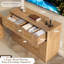 Commode 6 tiroirs pour chambre à coucher, grande commode en bois de chêne-98341129