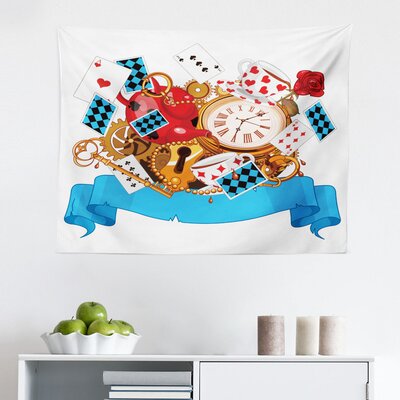 Ambesonne Alice In Wonderland Tapestry, Mad Design Of Cards Clocks Tea Pots Keys Flowers Fantasy World Art, Fabric Wall Hanging Decor For Bedroom Livi -  East Urban Home, 012C5AAD9F894BE1A194BBB5DF6498E8