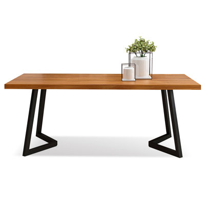 Burlywood Rectangular Solid Wood Dining Table