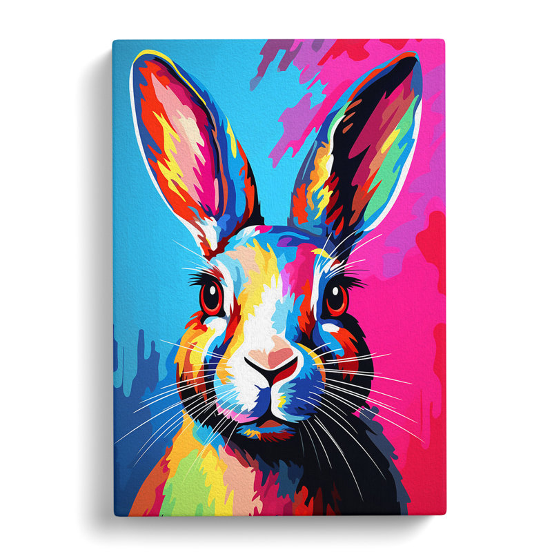 Rabbit Pop - Wrapped Canvas Print, 50cm H x 35cm W x 3cm D