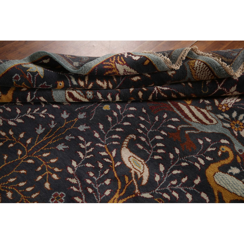 Tapis traditionnel indien à motif animalier 8 x 10
