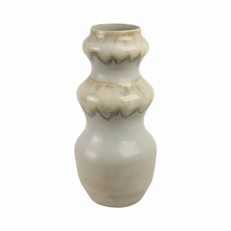 Vase en poterie moderne pour décoration de table, Hauteur totale - 19 po