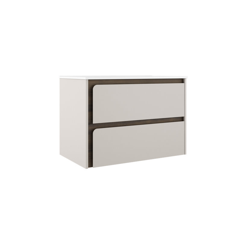 Cordoba 32'' Free Standing Single Bathroom Vanity with Ceramic Top, Cotton/Wood