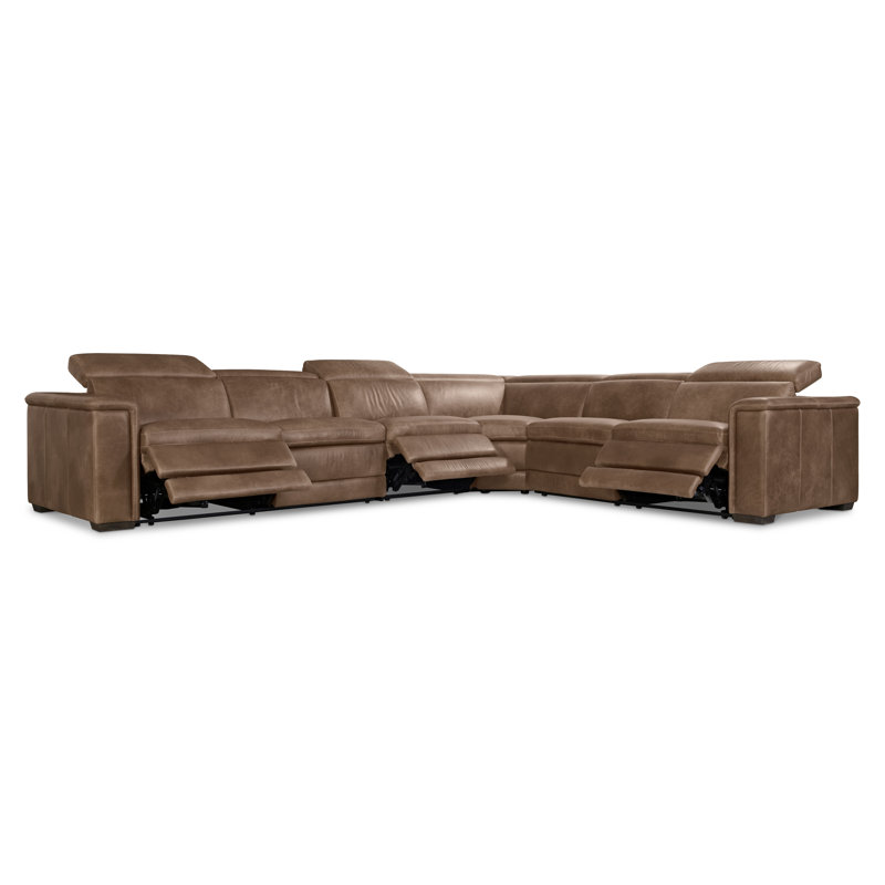 Bernhardt Lioni Leather 4-Piece Power Motion Sectional