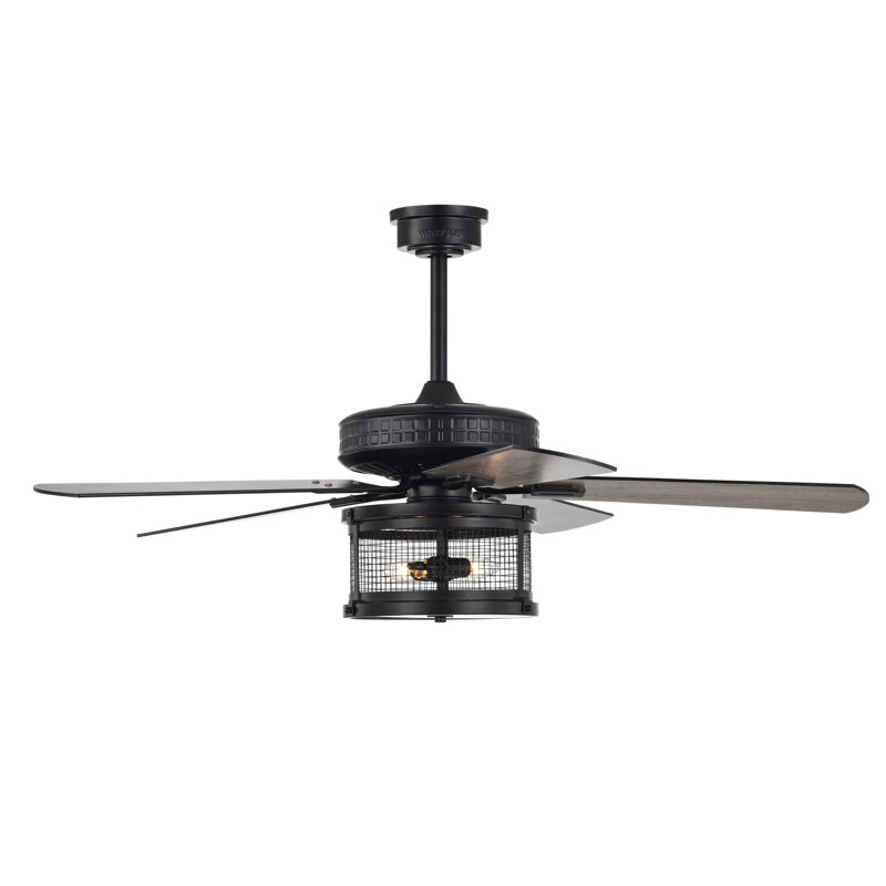 Ventilateur de plafond standard à 5 pales de 52 po avec télécommande et ensemble d'éclairage inclus Absolom