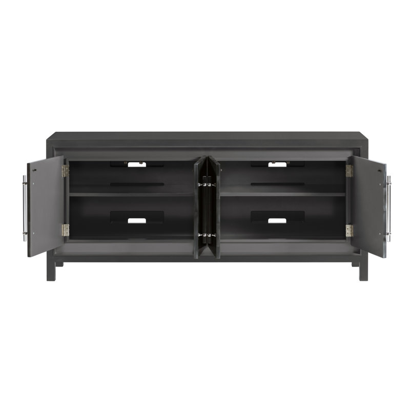 Signature Designs Elation White Media Console, Black
