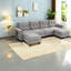 Grand canapé modulaire polyvalent avec revêtement en chenille, style moderne pour le salon