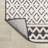 Hiiaka High-Low Modern Trellis Geometric Cream/Black Indoor/Outdoor Rug-1964402969