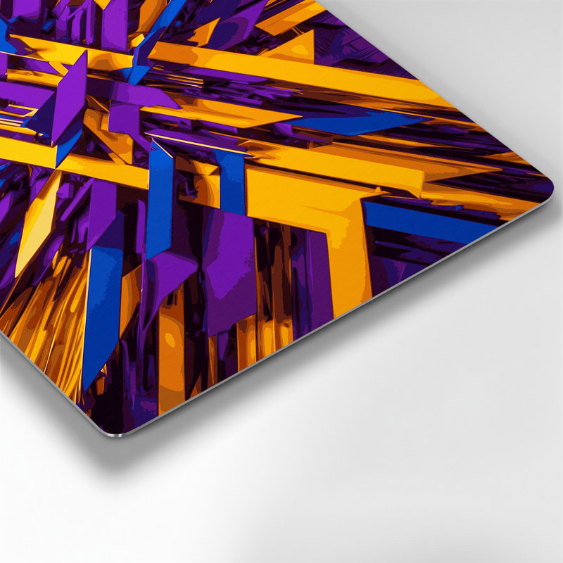 «Geometric Abstraction 20», art mural en métal mauve, H 12 po x l 18 po