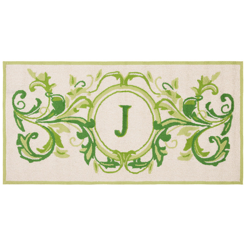 Paillasson Beldegg, L 30 po x L 48 po, J, Beige et vert