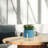 8" Striped Planter W/ Wood Stand