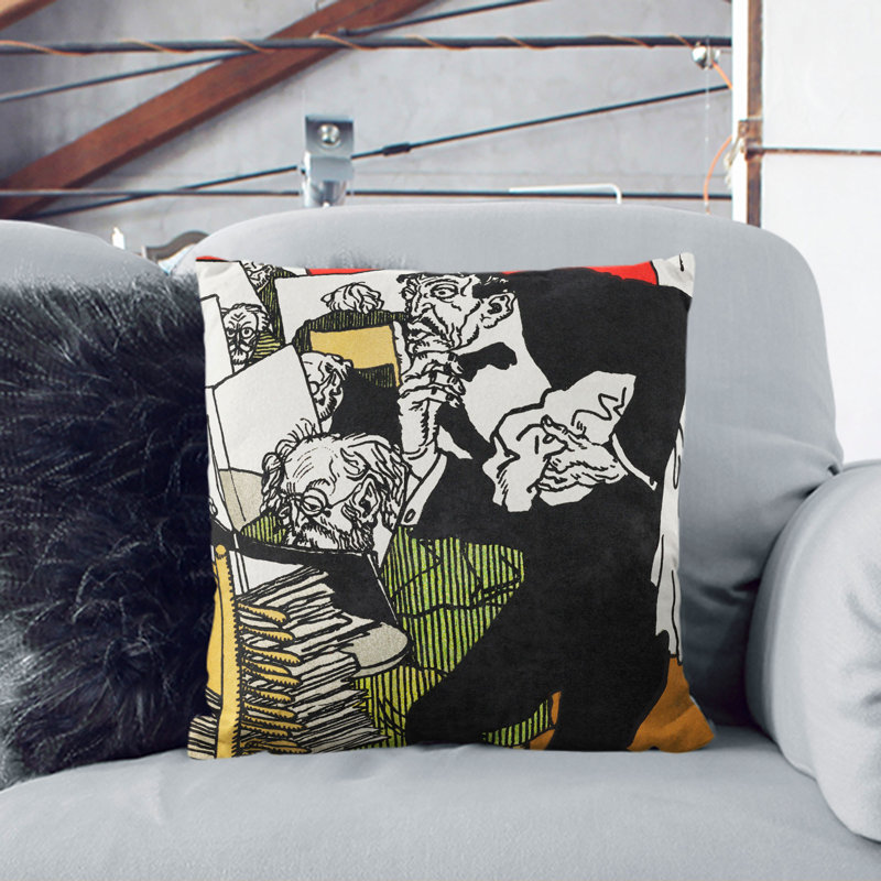 In The Reading Room Square Throw Cushion, 40cm H x 40cm W x 15cm D, Black