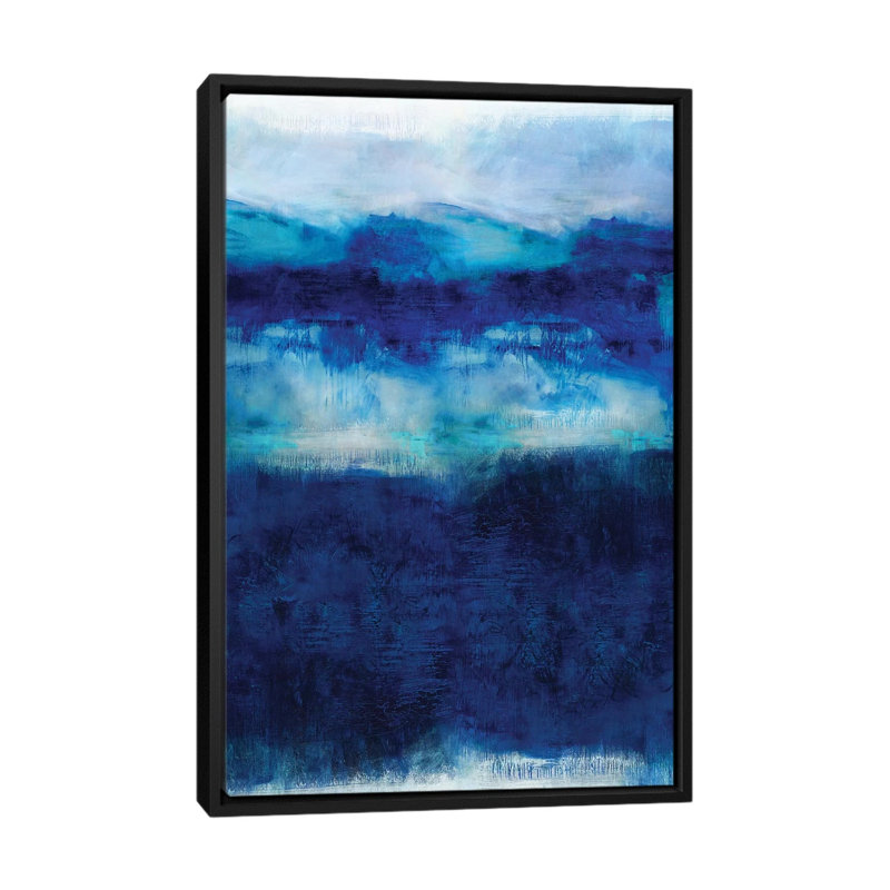 «Indigo Dawn», impression sur toile, H 26 po x l 18 po x P 1,5 po, Toile encadrée noire, Pas de tapis