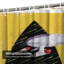 Rideau de douche jaune avec 12 crochets USA Forever Stamp Star-806241492