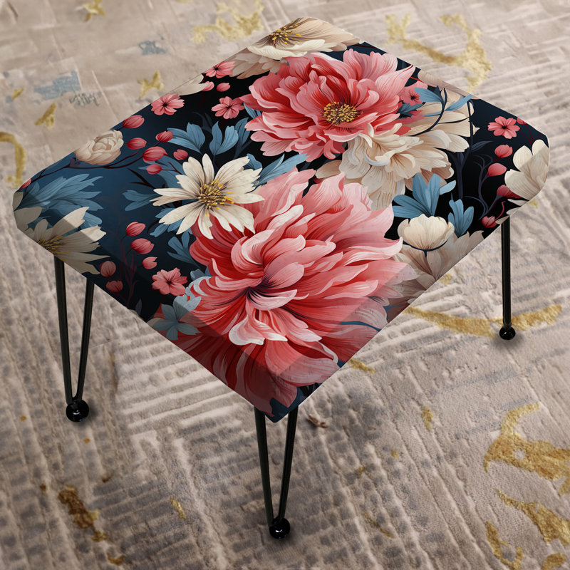 Romantic Trance Floral Pattern - Floral Rectangle Ottoman