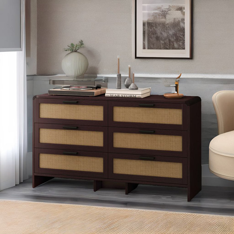 Armoire de coin en rotin, Brun