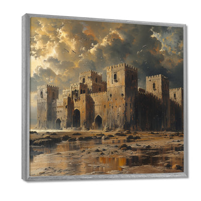 Gris et blanc majestueux bastion Fortress III - Fortress Wall Art Living Room