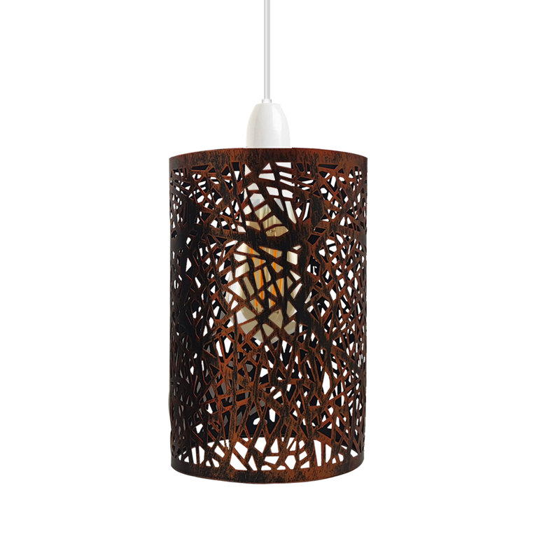 25 cm H Drum Lamp Shade ( Uno ), Rustic Red