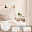 Grand lit avec éclairage à DEL, rangement dissimulé et charge, velours beige recouvert de velours, fonction de charge,