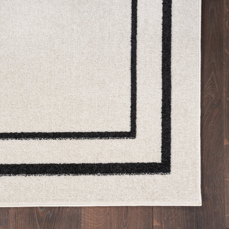Tapis intérieur / extérieur blanc cassé Arvell, Tapis de couloir 2 pi x 6 pi