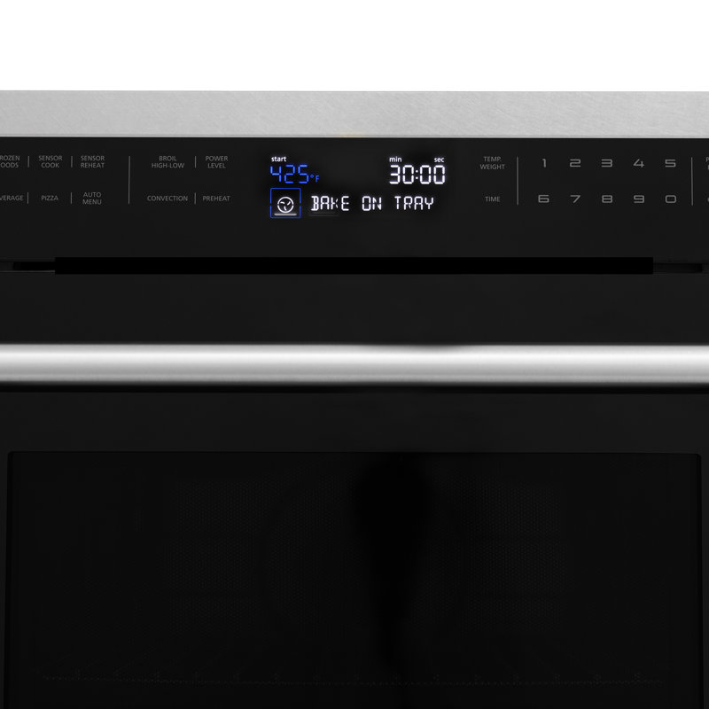 ZLINE 24 in. 1.6 cu ft. Convection Microwave Oven in Satin Steel with Speed and Sensor Cooking, Satin Stainless Steel