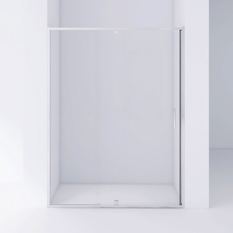 Porte de douche coulissante à cadre pivotant en chrome l 50 à 54 po x H 71 po, Chrome