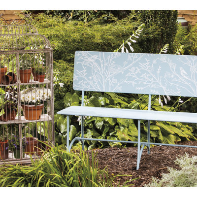 Banc de jardin en métal d’oiseau Caviness