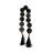 Decorative Glass Beads with Metal Accent and Leather Tassel for Home Decor - Elegant Garland for Table, Shelf, and Living Room Decoration - Black & Gold-1626624011