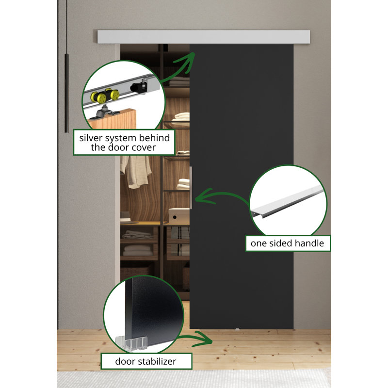 Door Malibu 1, 96cm x 205cm, Graphite Grey