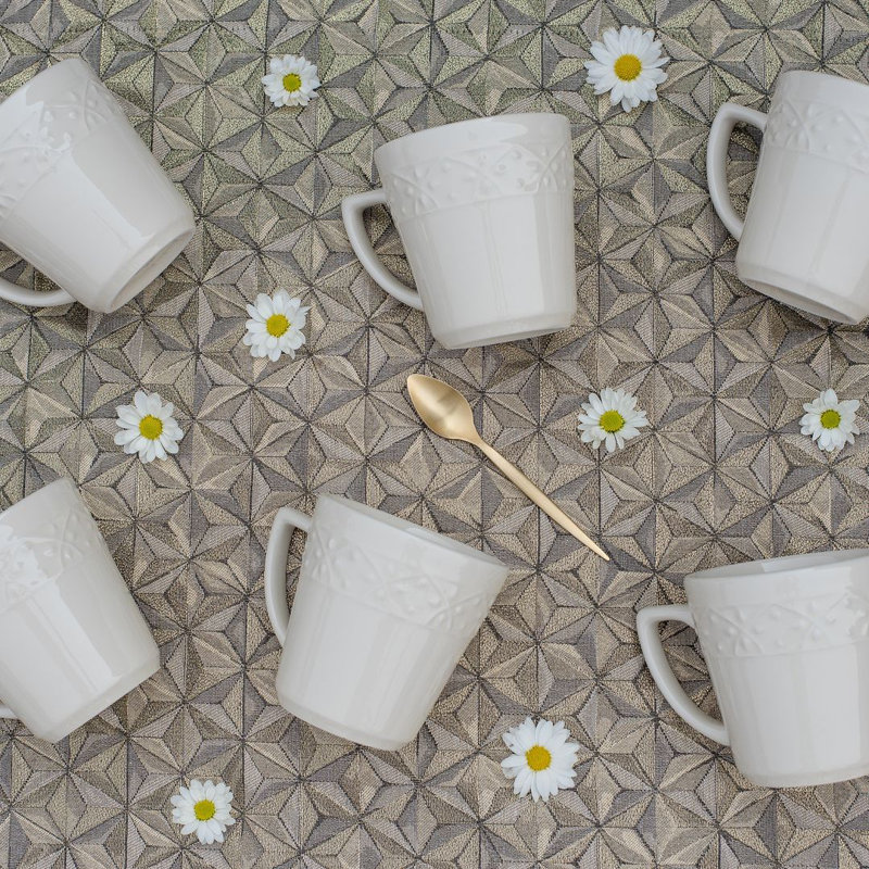 Mendi Earthenware Coffee Mug, Ivory